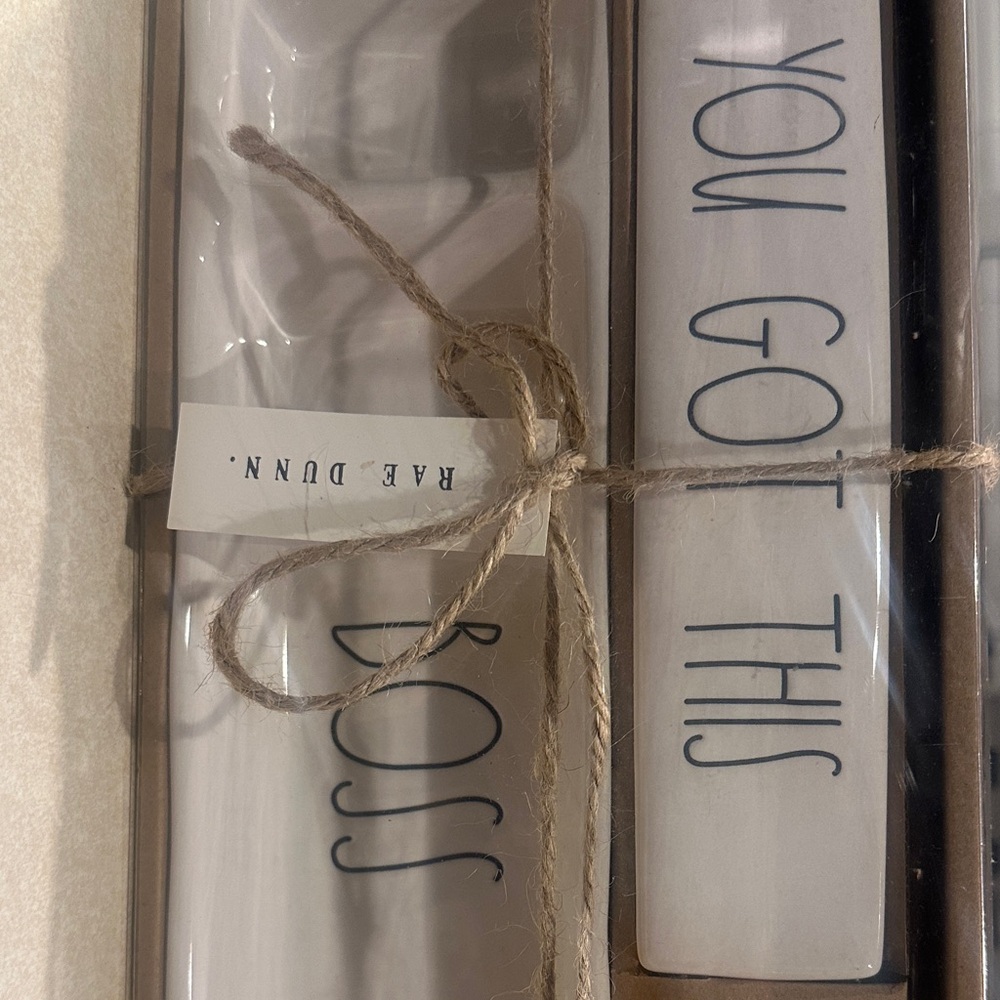 Rae Dunn White Inspirational Block Trio